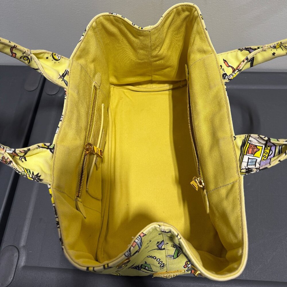 Prada Western Canapa Stampata Yellow Tote Bag - Picture 6 of 10